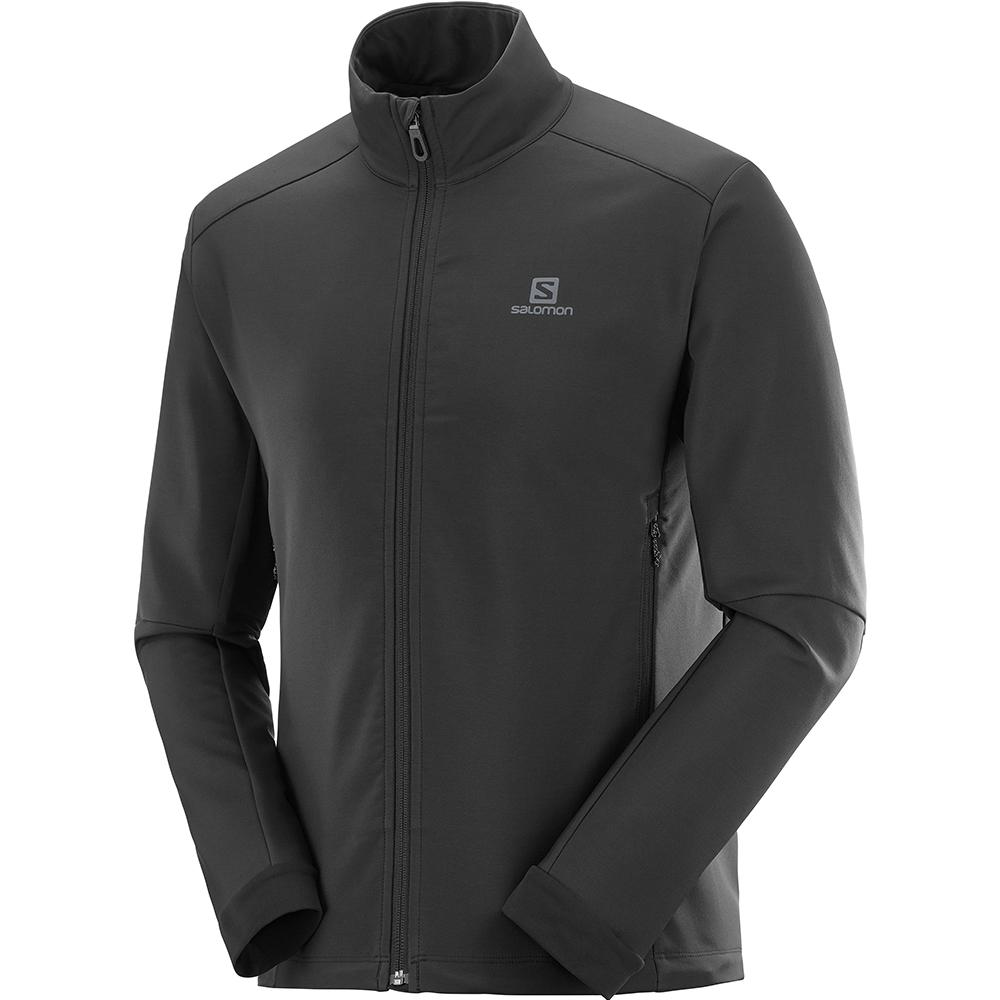 Salomon Singapore Mens Jackets - AGILE SOFTSHELL JKT M Black | 58147-XOCT